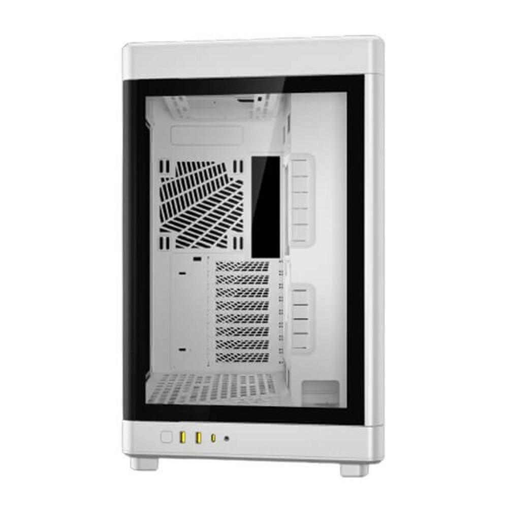 GAMDIAS NESO P1 W E-ATX Full-Tower PC Case (White, Dual-Chamber, Trapezoid, Panoramic Glass)
