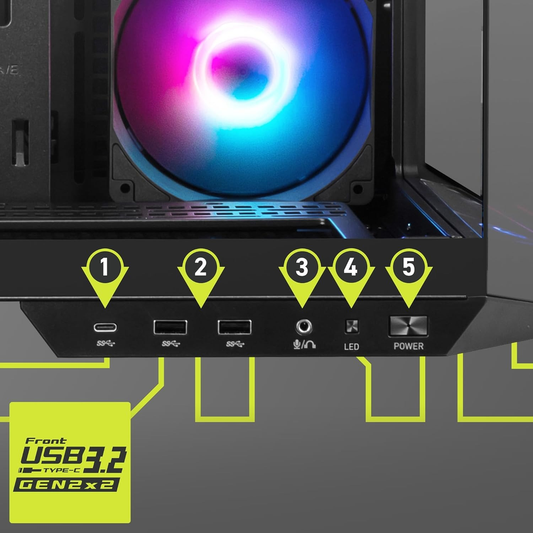 MSI MAG PANO 100R PZ ARGB ATX Panoramic Mid Tower PC Case