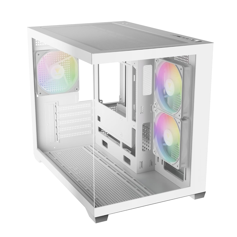 GAMDIAS AURA GC10M V2 WH ARGB Micro-Tower Gaming Case (White)