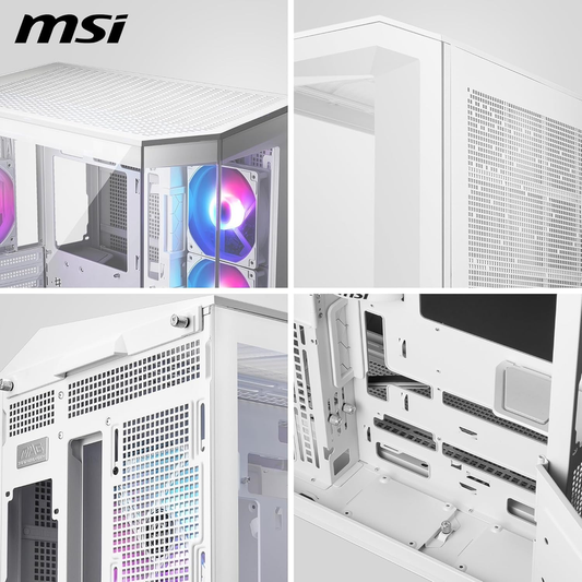 MSI MAG PANO 100R PZ WHITE ARGB ATX Panoramic Mid Tower PC Case