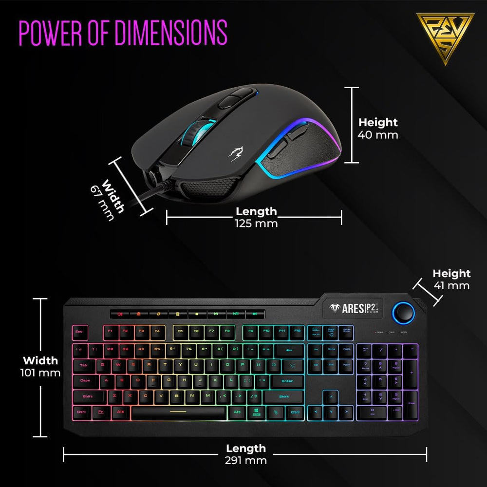 GAMDIAS ARES P2 Lite 2-in-1 RGB Gaming Keyboard & Mouse Combo