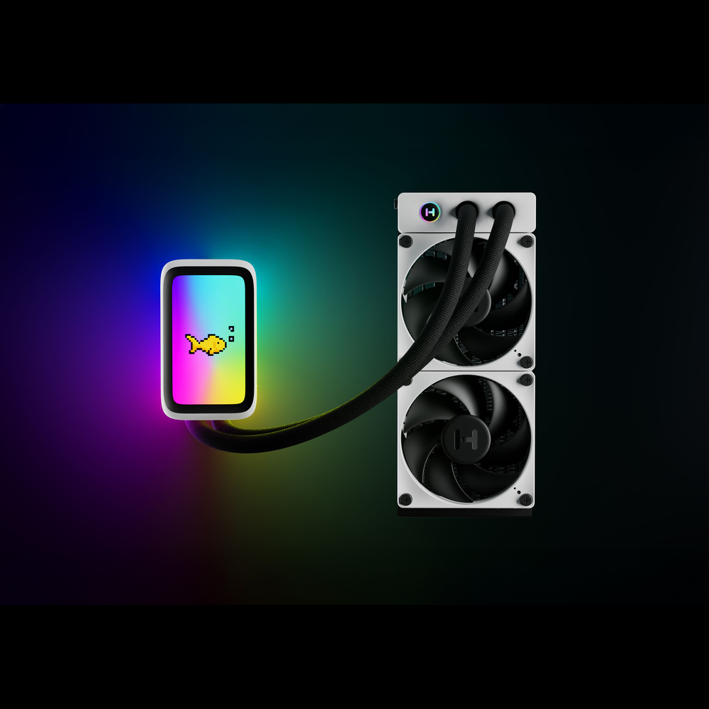 HYTE THICC Q60 240mm LCD AIO CPU Liquid Cooler (Black-White)