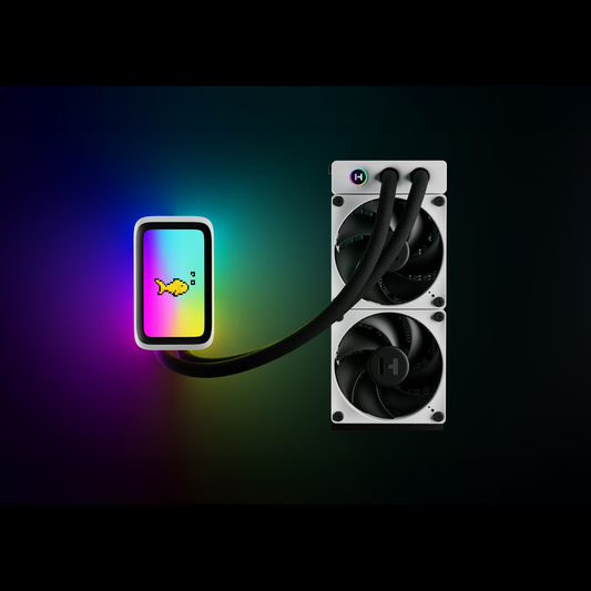 HYTE THICC Q60 240mm LCD AIO CPU Liquid Cooler (Black-White)