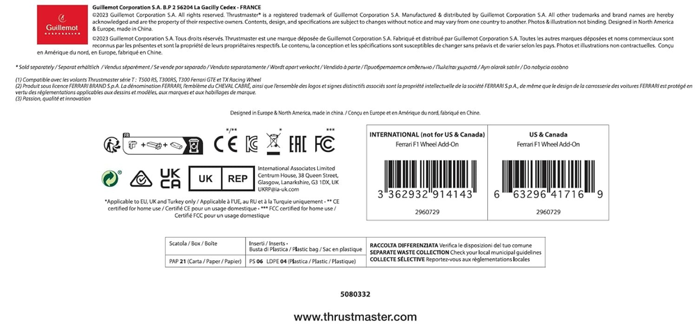 Thrustmaster Ferrari F1 Wheel Add-On