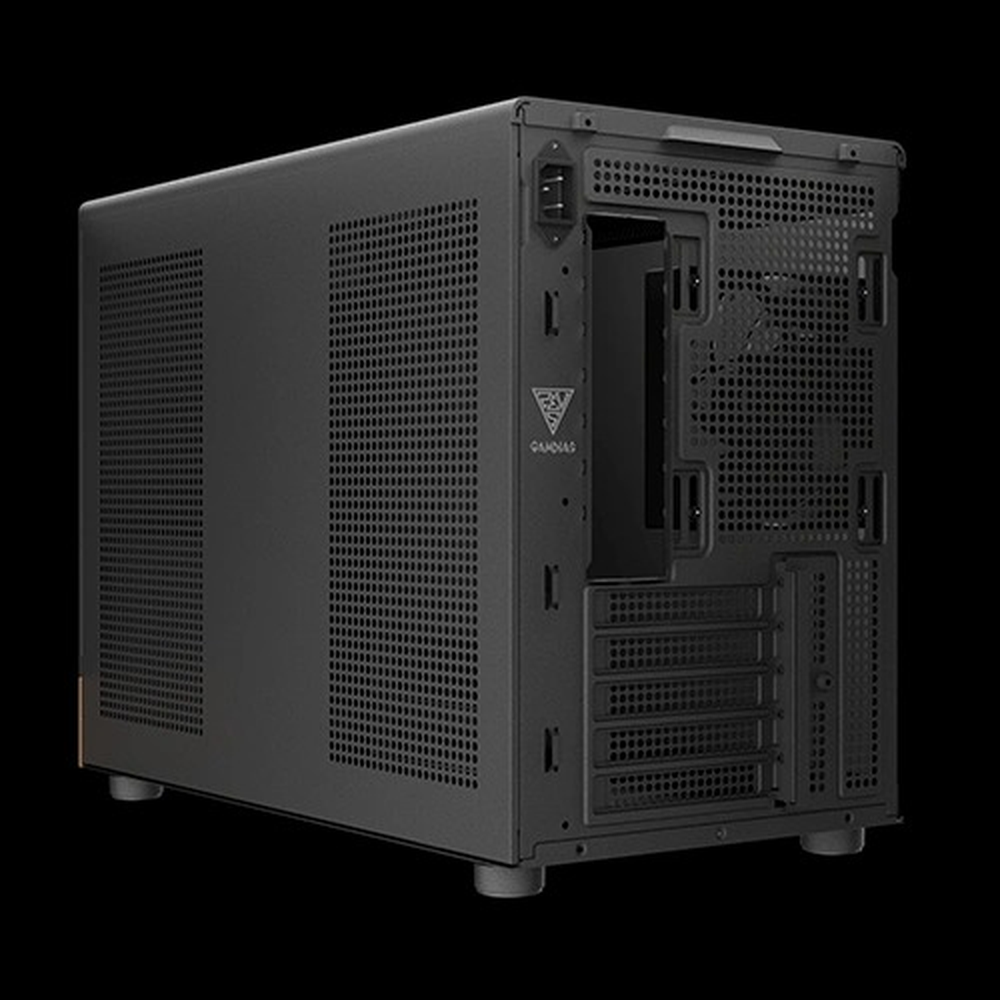 GAMDIAS ATHENA M4M WOOD Micro Tower PC Case (M-ATX, Mesh Front, Real Wood Accent, 3x 120mm Fans, USB-C)