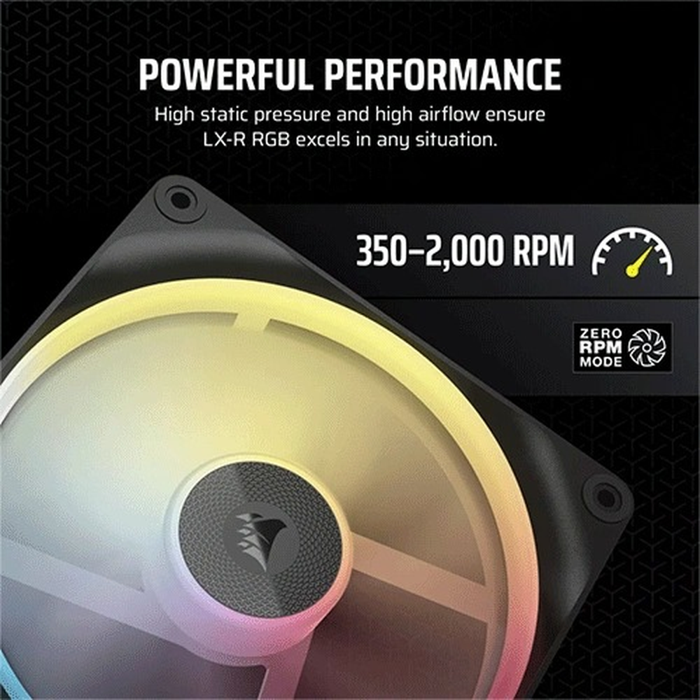 CORSAIR LX-R RGB Series, iCUE LINK LX140-R RGB, 140mm RGB Fan, Single Fan