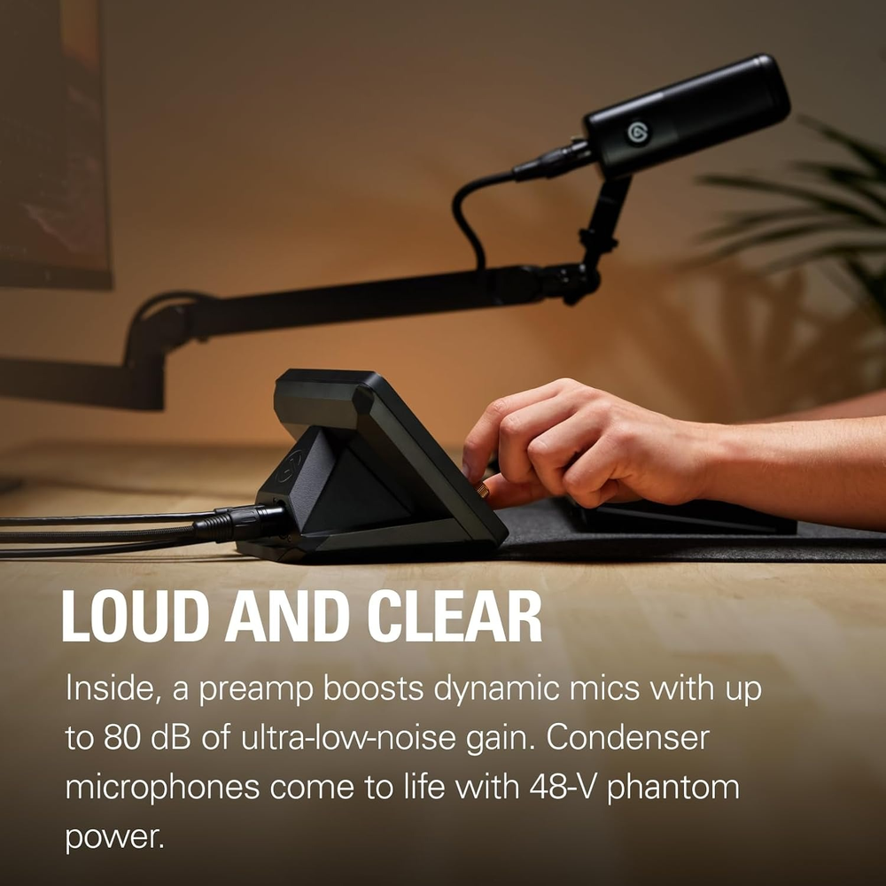 Elgato XLR Dock MK.2 for Stream Deck + - Professional Audio Interface with 80dB Gain and Onboard DSP