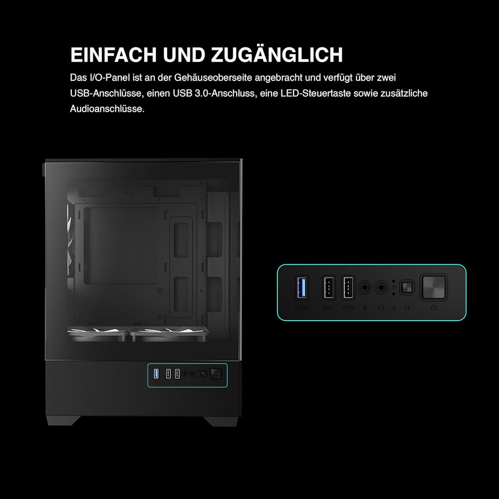 GAMDIAS AURA GC9M ARGB M-ATX Mini Tower Gaming Case (Black)