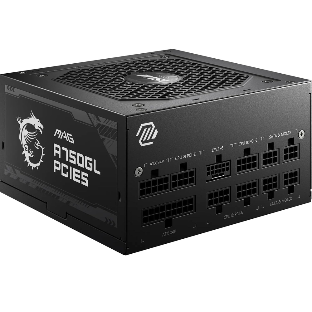 MSI MAG A750GL PCIE5 750W 80+ Gold Fully Modular PCIe 5.0 ATX 3.1 Power Supply Unit