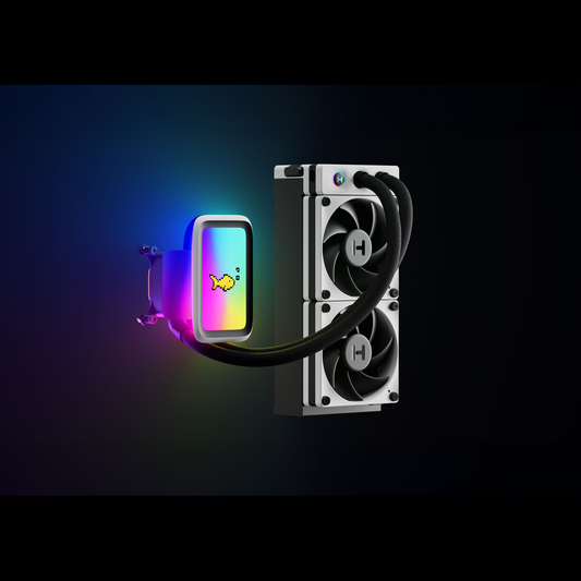 HYTE THICC Q60 240mm LCD AIO CPU Liquid Cooler (Black-White)