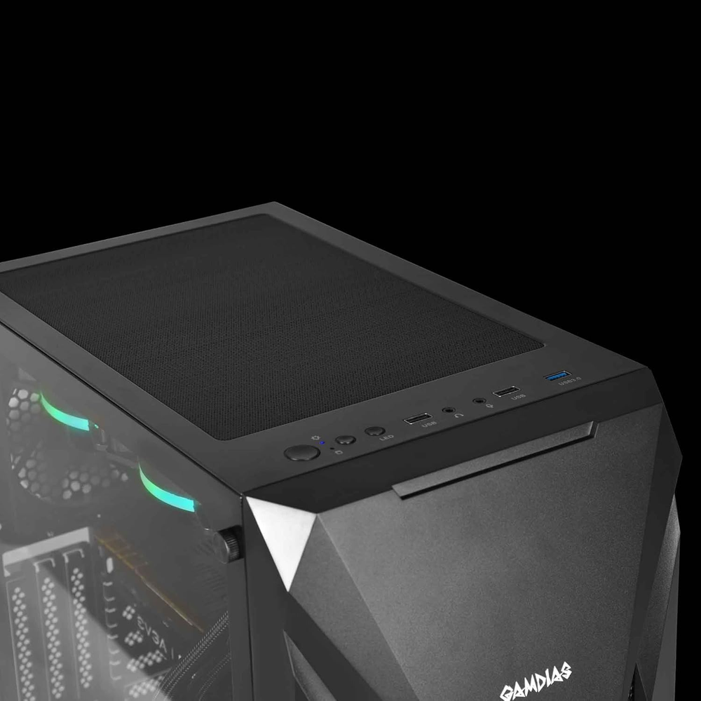 GAMDIAS Athena E1 Elite ARGB Mid Tower Gaming Case (Black)