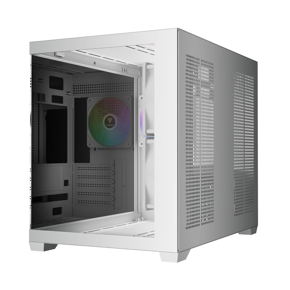 GAMDIAS AURA GC10M V2 WH ARGB Micro-Tower Gaming Case (White)