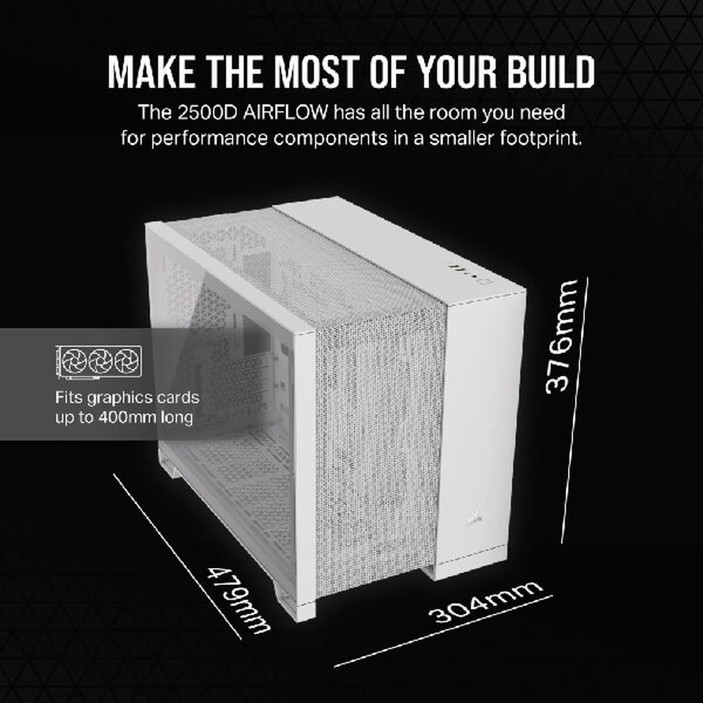 Corsair 2500D AIRFLOW Mid-Tower Dual Chamber PC Case White