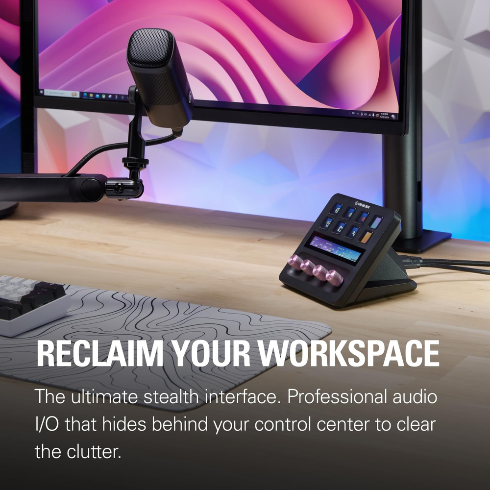 Elgato XLR Dock MK.2 for Stream Deck + - Professional Audio Interface with 80dB Gain and Onboard DSP