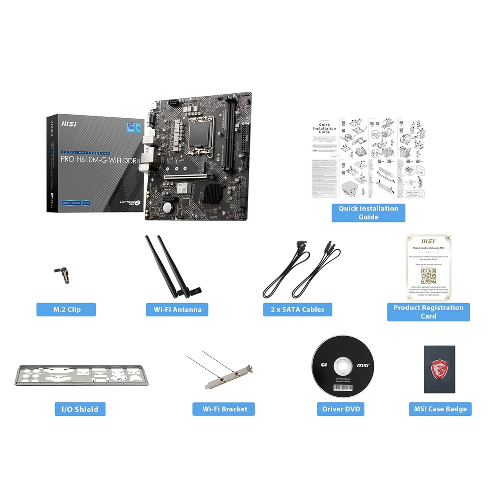 MSI PRO H610M-G WIFI DDR4 Motherboard