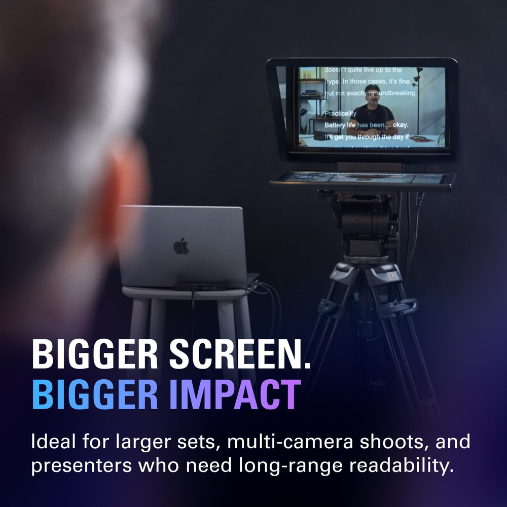 Elgato Prompter XL - All-in-One Studio Teleprompter with 15.6" Full HD Display, Detachable Monitor, and Voice Sync