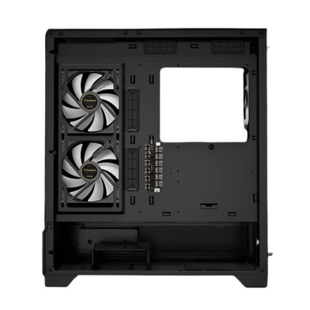 GAMDIAS ATLAS M1 ATX Mid Tower ARGB Gaming Case (Black, Built-in Display, 3x120mm ARGB Fans, Tempered Glass)