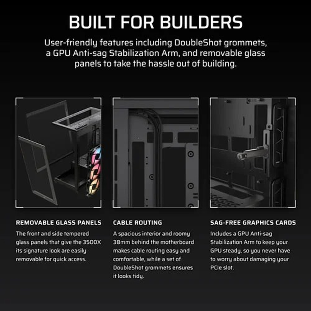 3500X RSR ARGB Tempered Glass Mid-Tower, Black