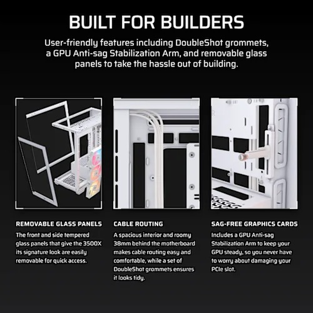 3500X RSR ARGB Tempered Glass Mid-Tower, White