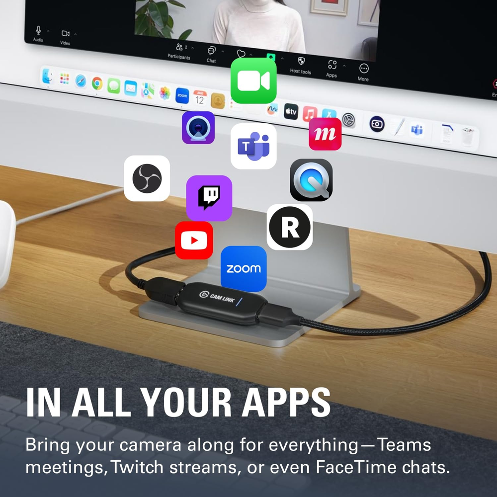 Elgato Cam Link 4K – DSLR & Camcorder to Webcam Adapter with 4K30 & 1080p60 Capture
