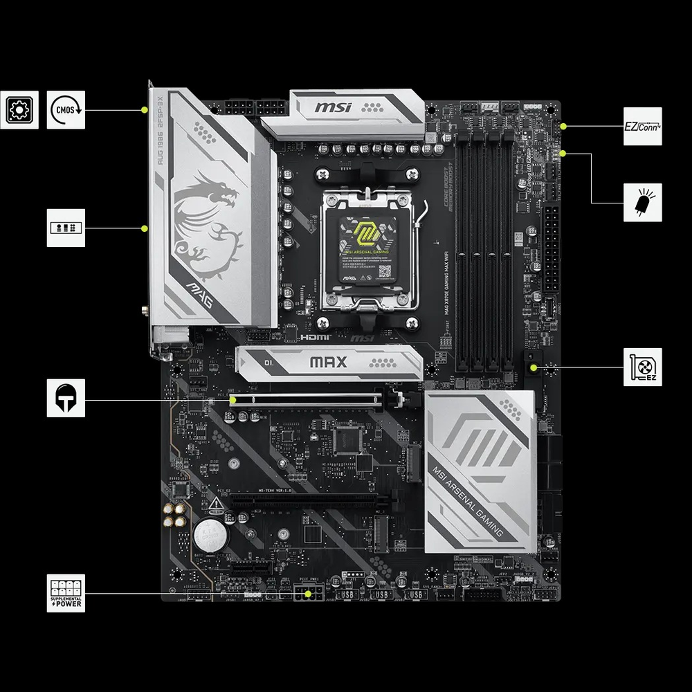 MSI MAG X870E GAMING MAX WIFI Motherboard