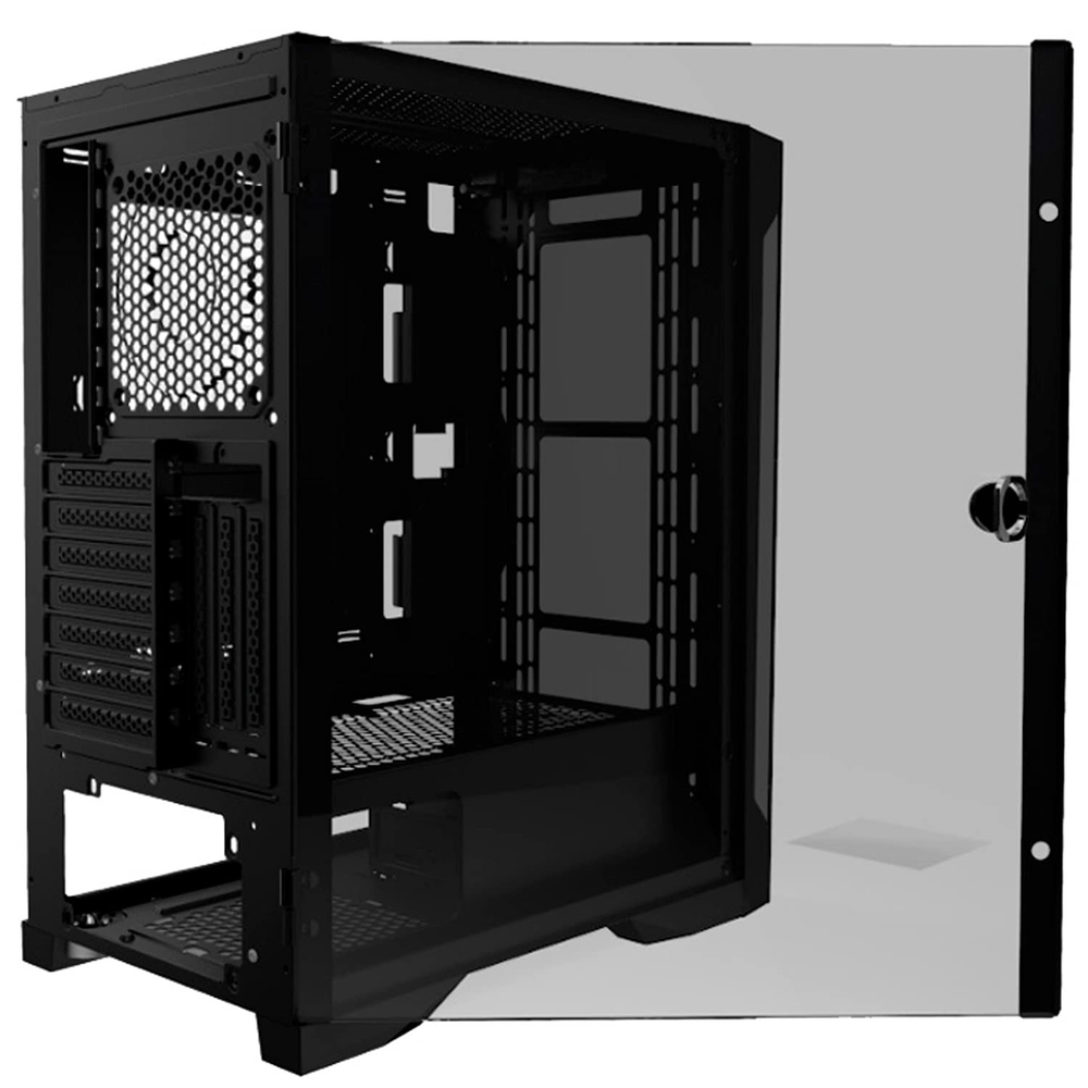 GAMDIAS TALOS E2 ELITE ARGB Mid Tower PC Case (Black, Tempered Glass, 3×120mm ARGB Fans, ATX Support, 360mm Radiator, Swing Glass Door)