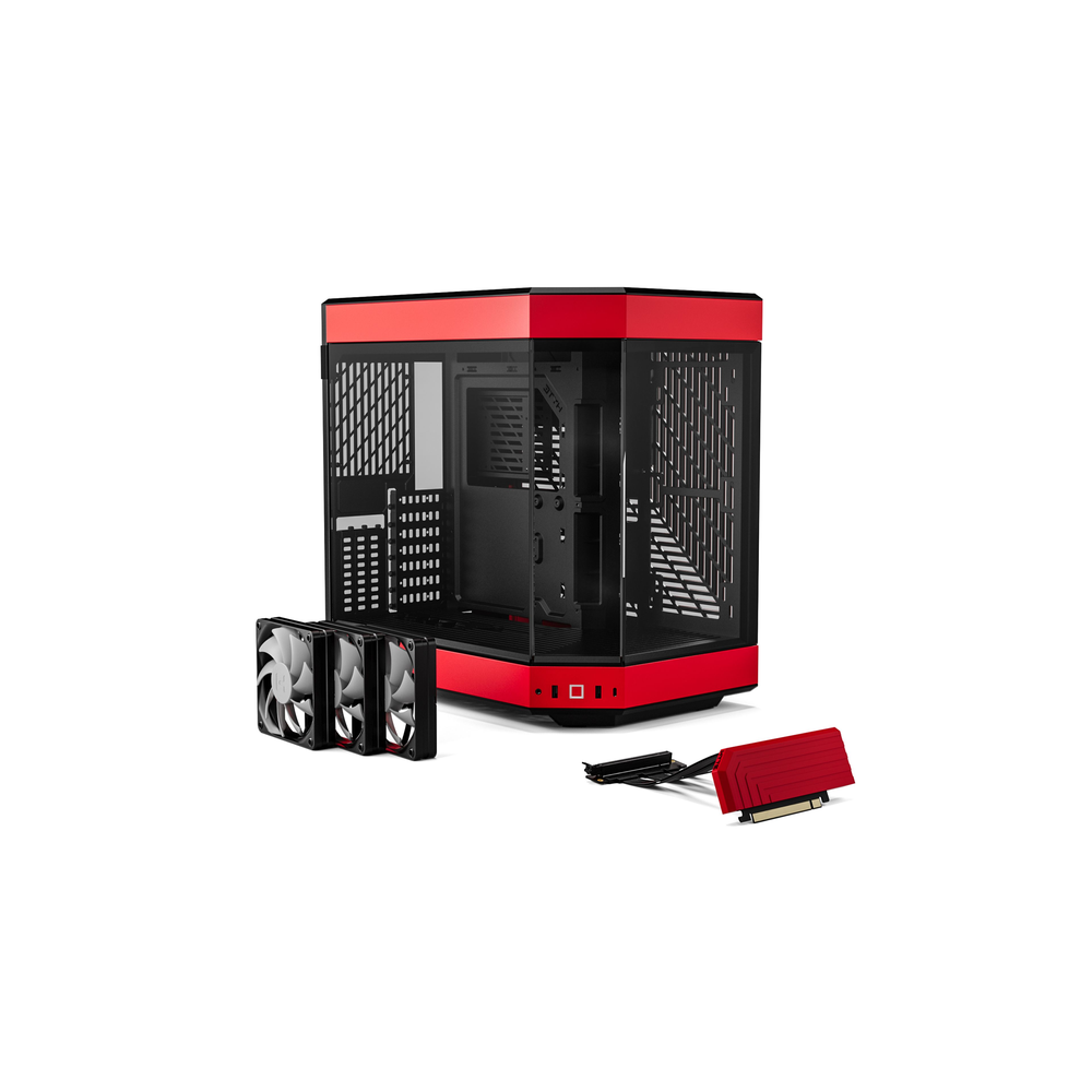 HYTE Y60 Dual-Chamber Panoramic ATX Mid-Tower Case (Black-Red / Black Cherry)