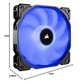 Corsair Fan AF120 LED -CO-9050081-WW- Air Series™ 120mm Fan Single Pack-Blue