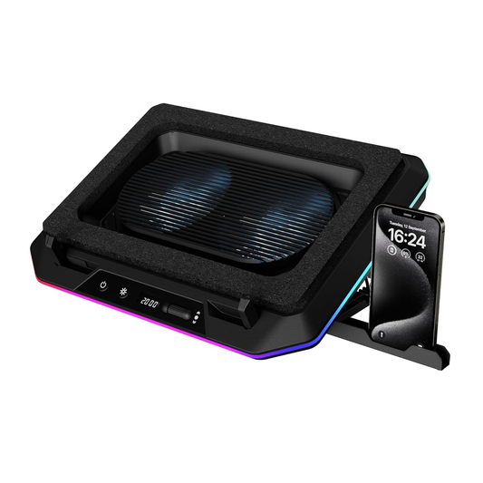 GAMDIAS Aether P1 Dual-Fan RGB Laptop Cooling Pad (up to 19")