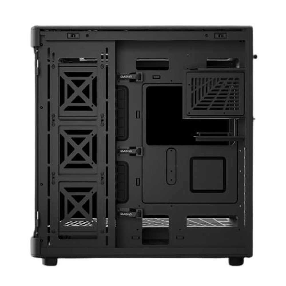 GAMDIAS NESO P1 B E-ATX Full-Tower PC Case (Black, Dual-Chamber, Trapezoid, Panoramic Glass)