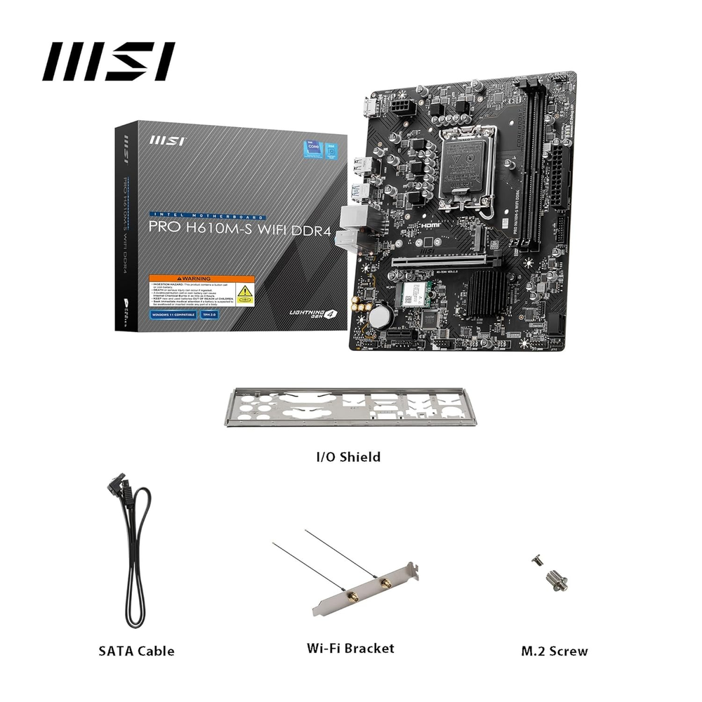 MSI PRO H610M-S WIFI DDR4 Motherboard
