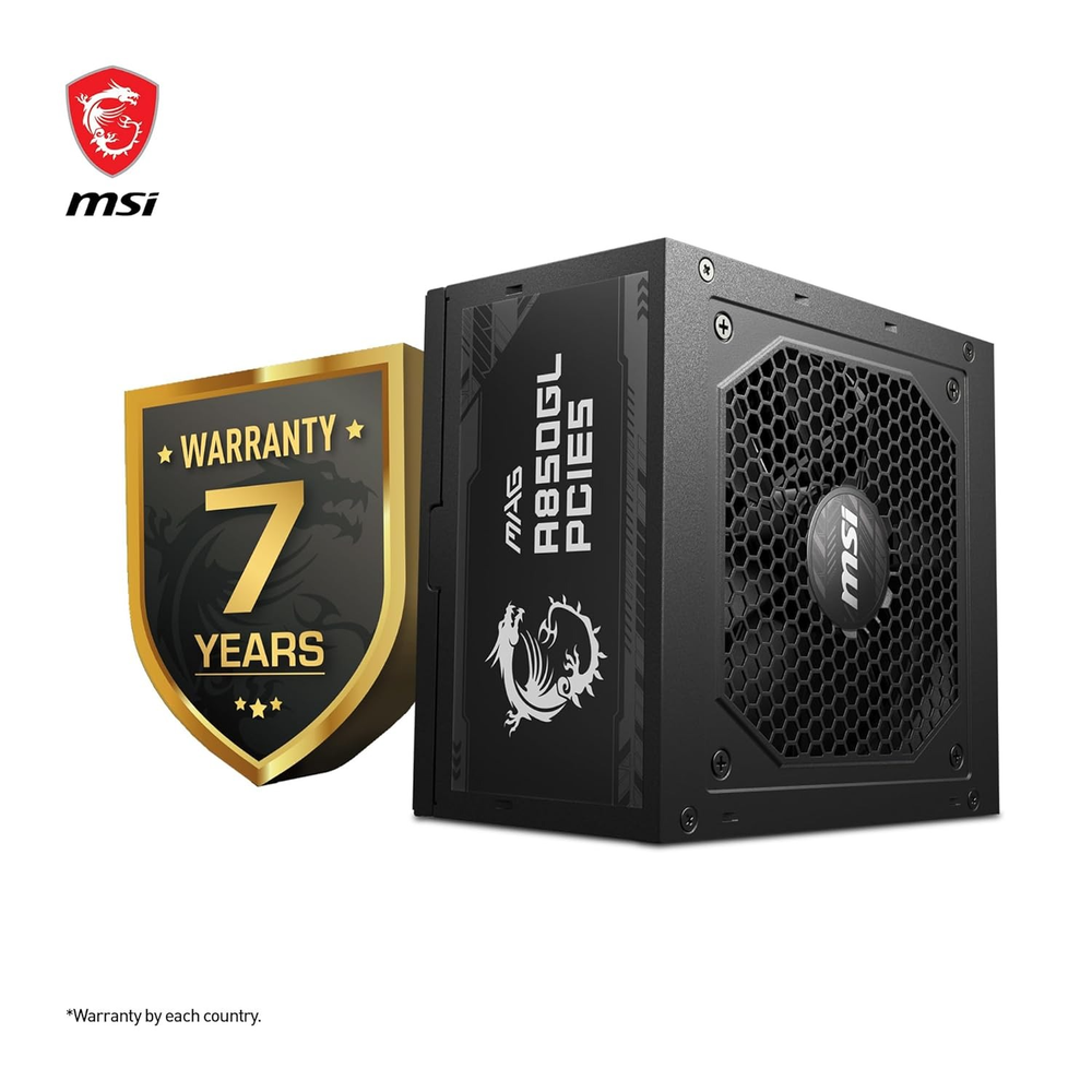 MSI MAG A850GL PCIE5 850W 80+ Gold Fully Modular PCIe 5.0 ATX 3.1 Power Supply Unit