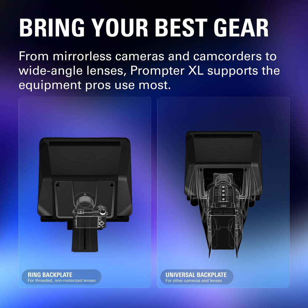 Elgato Prompter XL - All-in-One Studio Teleprompter with 15.6" Full HD Display, Detachable Monitor, and Voice Sync