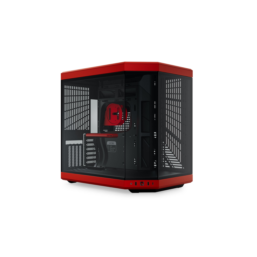 HYTE Y70 Dual-Chamber Panoramic E-ATX Mid-Tower Case (Black-Red / Black Cherry)