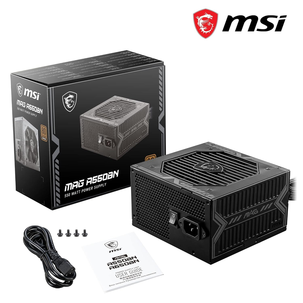 MSI MAG A550BN 550W 80+ Bronze Non-Modular Power Supply Unit