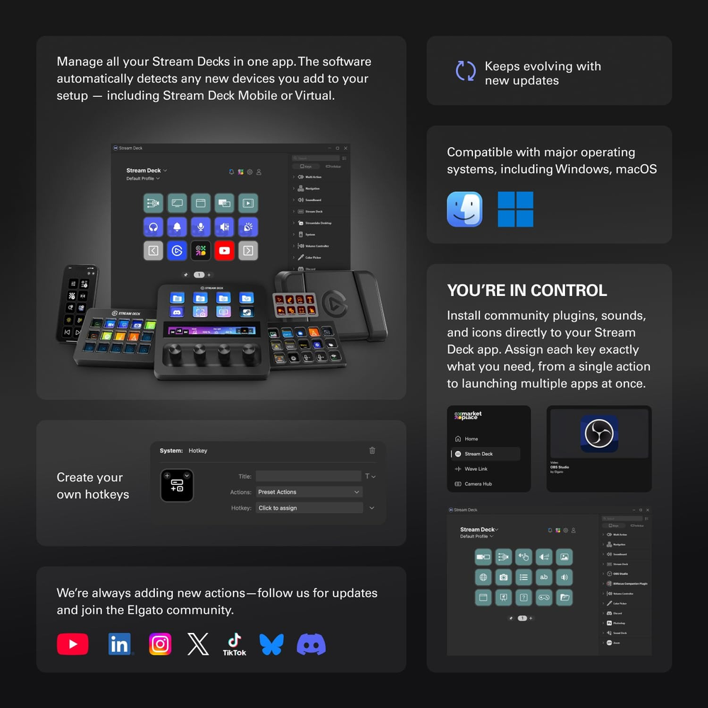 Elgato Stream Deck XL – Advanced Stream Controller with 32 Customizable LCD Keys