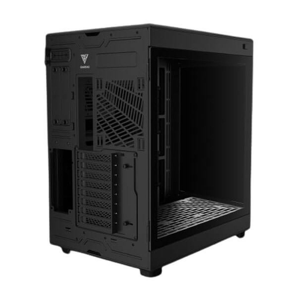 GAMDIAS NESO P1 B E-ATX Full-Tower PC Case (Black, Dual-Chamber, Trapezoid, Panoramic Glass)