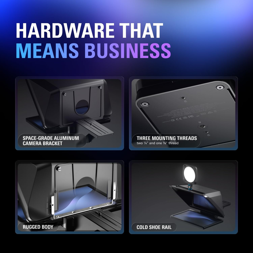 Elgato Prompter XL - All-in-One Studio Teleprompter with 15.6" Full HD Display, Detachable Monitor, and Voice Sync