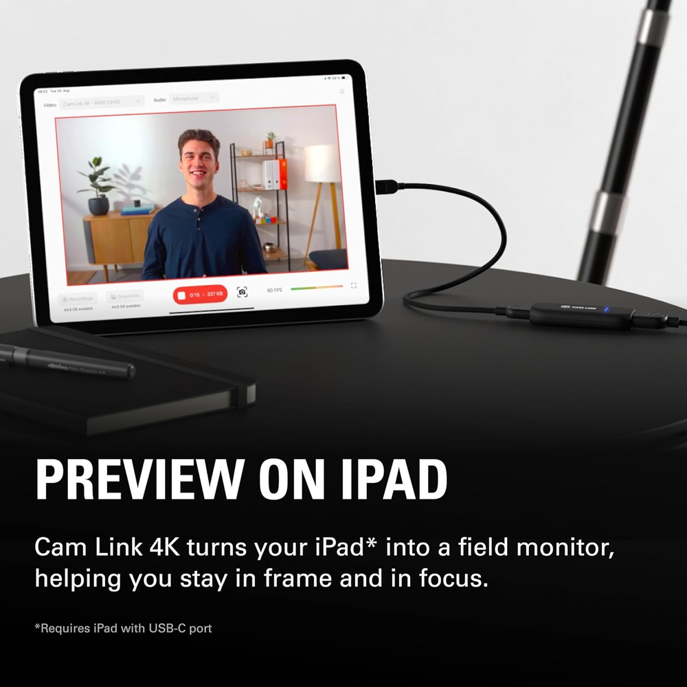 Elgato Cam Link 4K – DSLR & Camcorder to Webcam Adapter with 4K30 & 1080p60 Capture