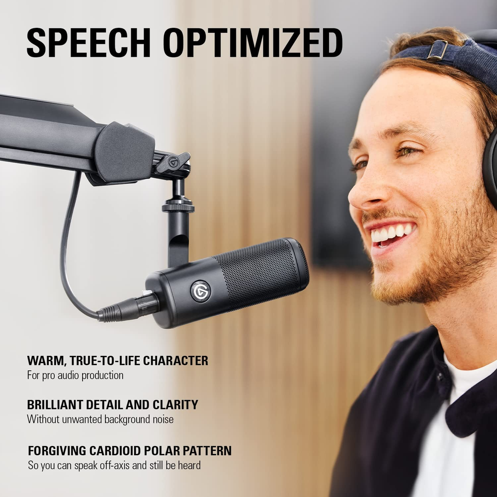 Elgato Wave DX - Dynamic XLR Microphone with Cardioid Pattern, Internal Pop Filter, and Hardened Steel Chassis