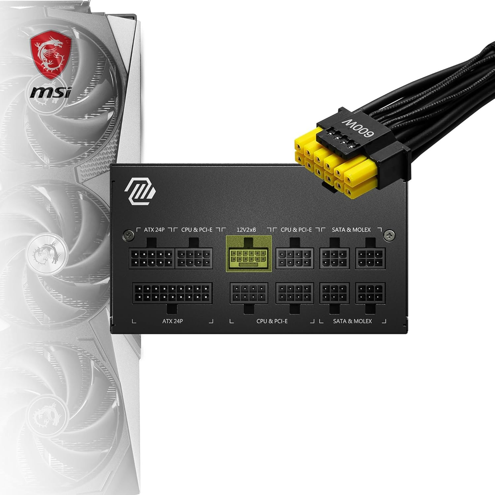 MSI MAG A850GL PCIE5 850W 80+ Gold Fully Modular PCIe 5.0 ATX 3.1 Power Supply Unit