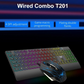 AULA T201 RGB Wired Gaming Membrane Keyboard & Mouse Combo | Black (T201 Combo)