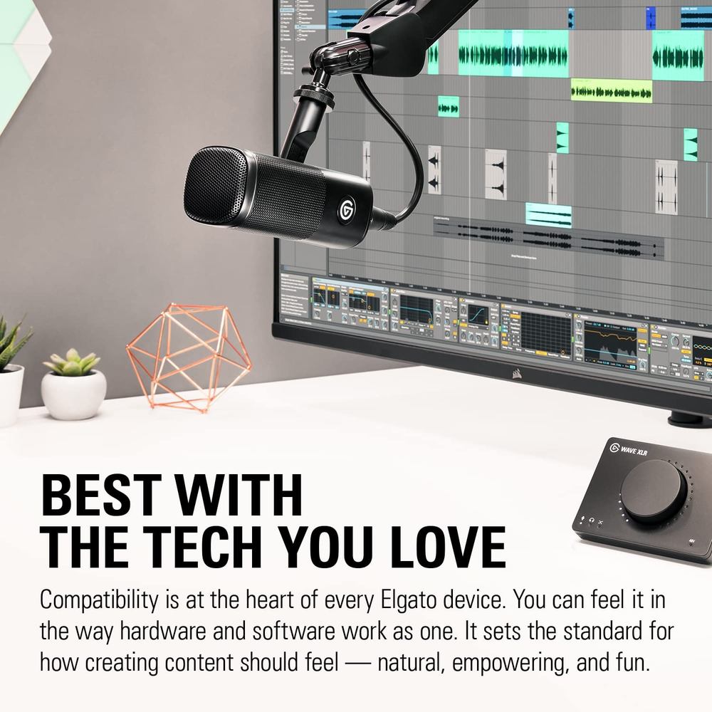 Elgato Wave DX - Dynamic XLR Microphone with Cardioid Pattern, Internal Pop Filter, and Hardened Steel Chassis