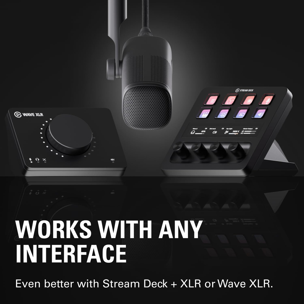 Elgato Wave DX - Dynamic XLR Microphone with Cardioid Pattern, Internal Pop Filter, and Hardened Steel Chassis