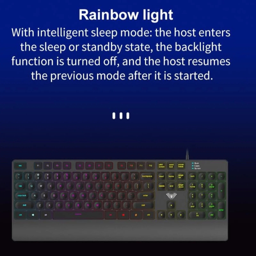 AULA T201 RGB Wired Gaming Membrane Keyboard & Mouse Combo | Black (T201 Combo)