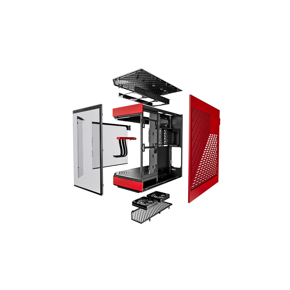 HYTE Y60 Dual-Chamber Panoramic ATX Mid-Tower Case (Black-Red / Black Cherry)