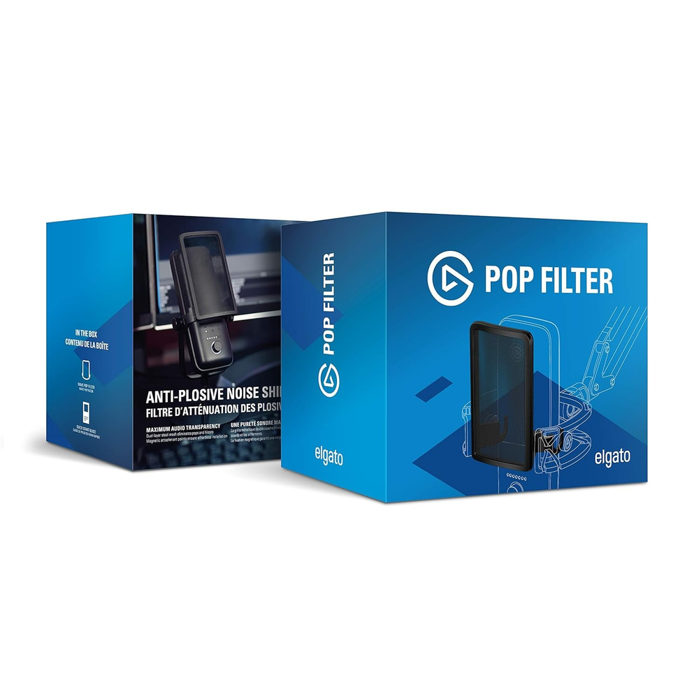 Elgato Wave Pop Filter - Dual-Layer Steel Mesh Anti-Plosive Shield for Wave:1 and Wave:3 Microphones