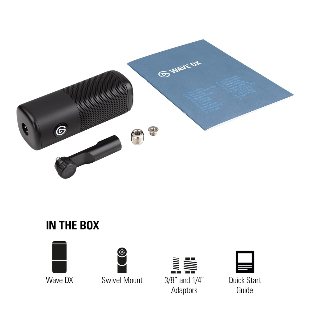 Elgato Wave DX - Dynamic XLR Microphone with Cardioid Pattern, Internal Pop Filter, and Hardened Steel Chassis