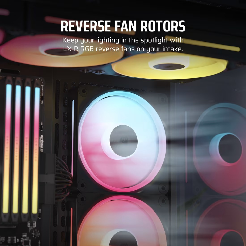 iCUE LINK LX120-R RGB 120mm PWM Reverse Fans Starter Kit