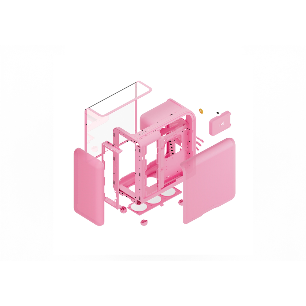 HYTE X50 ATX Mid-Tower Case with Acoustic Glass (Strawberry Milk)
